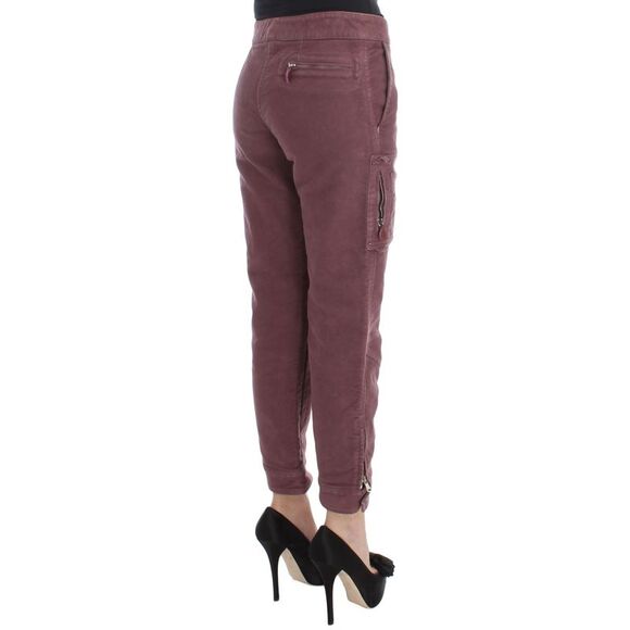 Ermanno Scervino Cropped Cargo Pants Women Bordeaux Jeans & Pants - Picture 4 of 6